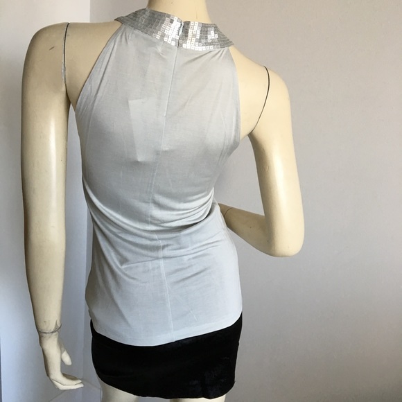 Calvin Klein sleeveless top with sequin jewel neckline size small - Picture 6 of 9